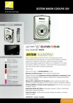 Nikon Coolpix S01 - folder / katalog 2009 rok