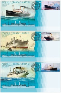 Koperty FDC Fi- 5165-5167 Polskie transatlantyki.