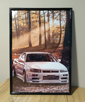 Plakat Nissan Skyline GT-R + ramka, dzień chłopaka