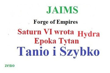 Forge of Empires Tytan Saturn Wrota Hydra Jaims