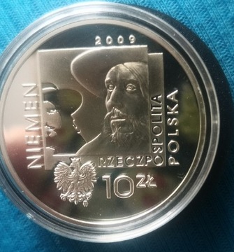 Moneta 10 zł 2009r NIEMEN, srebro