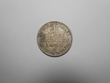 Prusy , Grosz 1869 , srebro , ładny , oryginał! 
