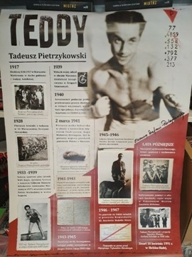 Plakat Tadeusz "Teddy" Pietrzykowski z autografem.