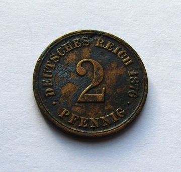 2 pfennig 1876A, Cesarstwo Niemieckie