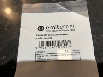 Gniazdo UTP RJ45 cat 6 niebieskie - 30 szt emiter