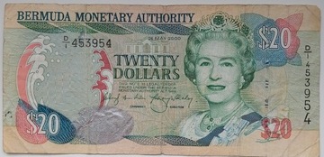 20 dolarów banknot Bermuda 2000 rok