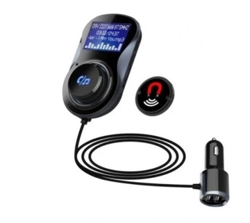 Transmiter FM MP3 USB SD LCD ZESTAW GŁOŚNOMÓWIĄCY