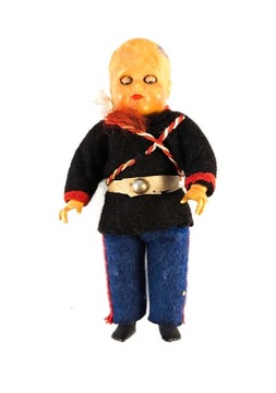 Stara zabawka lalka celuloid strażak, żołnierz