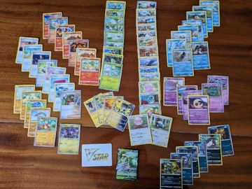 70 kart pokemon TCG oryginalne + pokeball