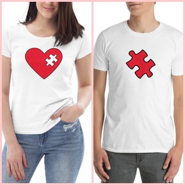 Koszulki Walentynki dla Par Zestaw Matching 