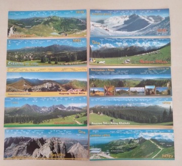 Tatry, pocztówki panoramiczne, 10 szt.