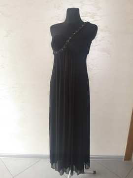 Długa czarna sukienka balowa S/M