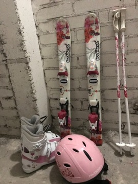 Komplet Narty ROSSIGNOL 80cm + Buty+ Kask+Kijki