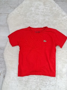 Koszulka T-shirt Lacoste Czerwona Rozmiar 98 - 104