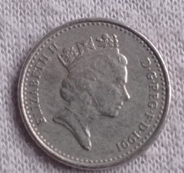 5 Pence 1991.          