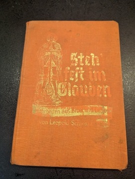 Stara niemiecka książka Leopold Schwarz Biblia Steh feft im Glauben