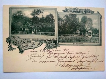 CHEŁST Neuteich Gasthaus v. L. Friedel młyn 1901
