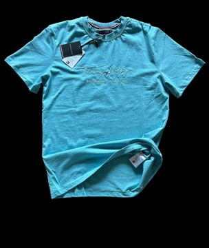T-shirt męski niebieski Tommy H. rozmiar XL