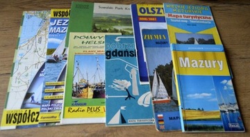 Jeziora,Mazury ,HEL -Mapy,plany,park - 9 szt 