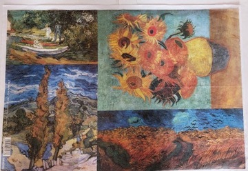 Papier ryżowy Van Gogh sloneczniki decoupage 