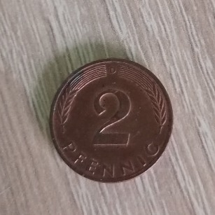 Moneta  Niemcy 2 fenigi 1981 r.