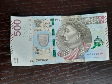 Banknot AA 500 zł