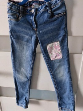 Spodnie jeansy NUTMEG cekiny 5-6 lat