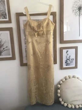 Suknia wieczorowa złota maxi wesele bal