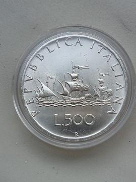 San Marino 500 lir 1964 r srebro 