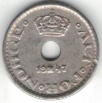 Norwegia 10 ore 1947 15 mm nr 2