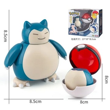 Figurka Pokemon Pikachu Snorlax + Pokeball 