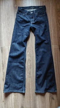 Jeans wide leg Calvin Klein granatowe - przesyłka 0 zł 