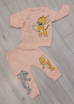 Cienki komplet dla dziewczynki TOM&JERRY 6-9 m-cy.