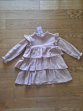 Muślinowa sukienka Baby Powder Handmade roz. 110