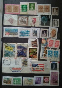 Znaczki pocztowe zagraniczne wycinki (35 sztuk)