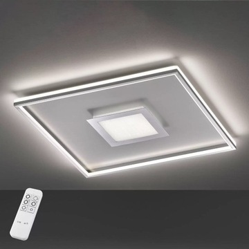 Lampa sufitowa LED Bug kwadratowa, chrom 80x80cm