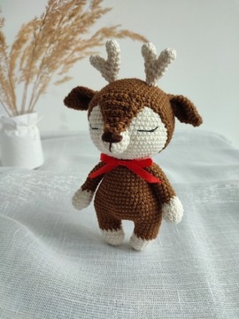 Szydełkowy Jeleń amigurumi zabawka handmade 20cm