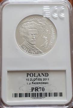 10 zł. Ignacy Paderewski 20011 Gcn pr70