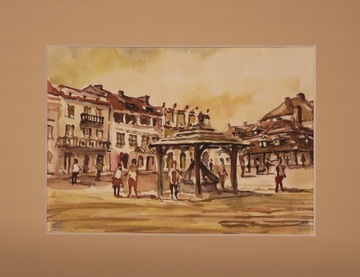 Kazimierz Dolny nad Wisłą AKWARELA 24x30 cm