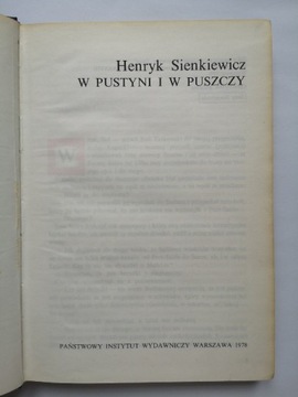 Sienkiewicz Henryk W pustyni i w puszczy