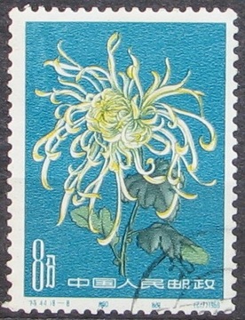Chiny1960 r. Flora Kwiaty Chryzantemy