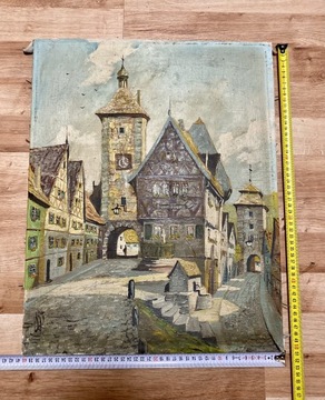 Obraz olejny na płótnie Widok na Rothemburg 1936 r