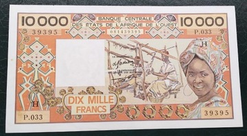 Afryka Zachodnia, 10000 francs XF+/aUNC 