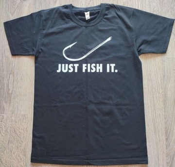 Koszulka dla fana wędkowania r.S ok.164 ryby