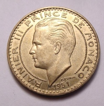 Monako 20 franków 1951 r. PIĘKNA!!