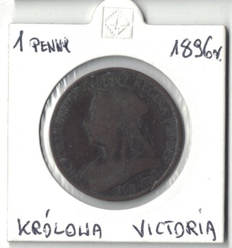 Wielka Brytania 1 pens, 1896 Królowa Victoria