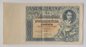 20 ZŁ, SR. DH 1931R WYS. LITER 2,6-3 MM