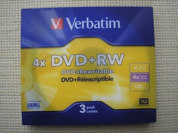 Verbatim DVD+RW - cena za 3. pack