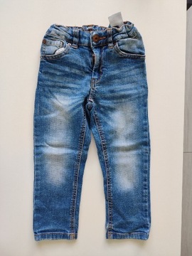 Spodnie 98 jeansowe zapinane 