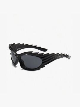 Nowe modne czarne uniseks szybkie okulary przeciwsłoneczne y2k